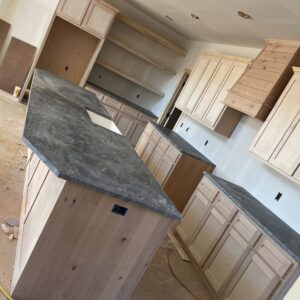 custom cabinet build and countertop fabrication